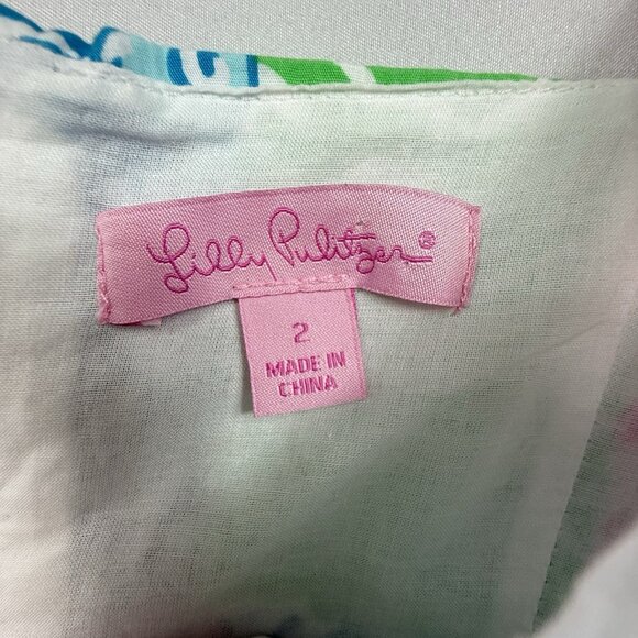 Lilly Pulitzer Idi Shift Dress Osterville Patch Women’s Size 2 Lined Cotton - Picture 8 of 9